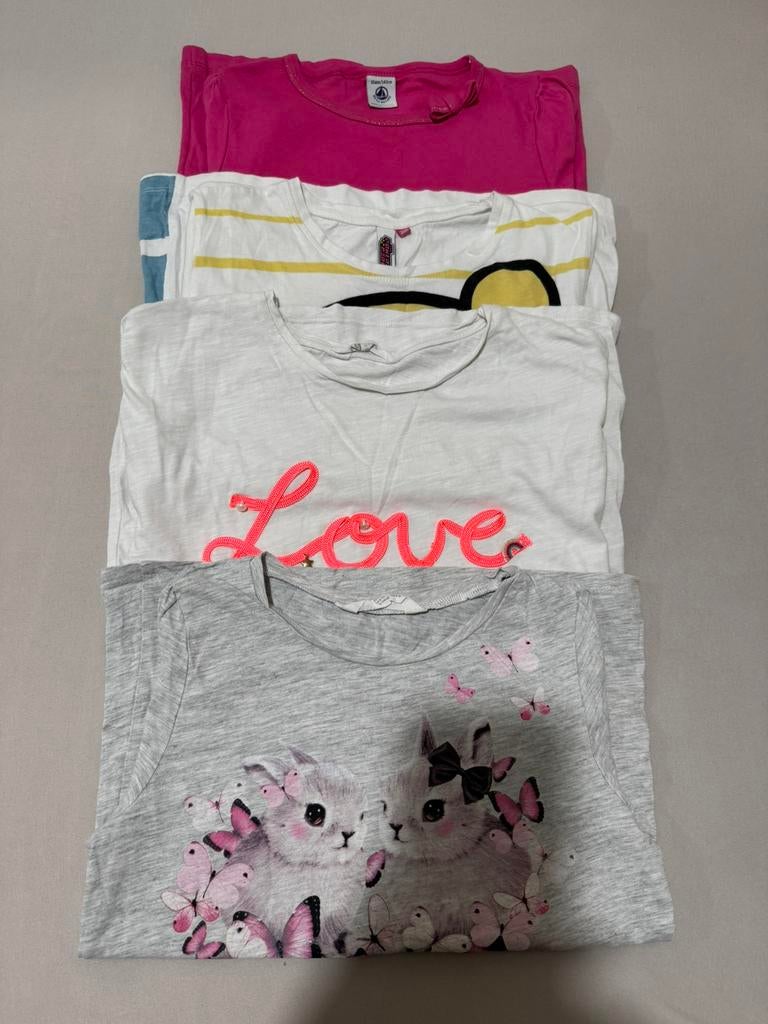 Lot de 4 tee-shirts fille 8-10 ans, Enlèvement, Utilisé