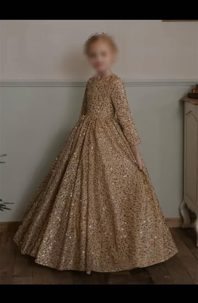 Robe de gala/soirée champagne pour enfants de 10 à 12 ans, Enlèvement, Comme neuf, Fille, Robe ou Jupe