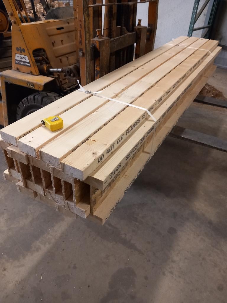 houten balken, i-ligger, i-joist, Doe-het-zelf en Bouw, Hout en Planken, Nieuw, Balk, Overige houtsoorten, 300 cm of meer, 50 mm of meer