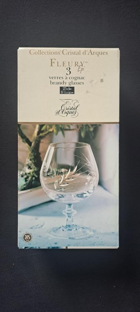 Set van 3 Cristal d’Arques Fleury cognacglazen, Verzamelen, Glas en Drinkglazen, Ophalen of Verzenden