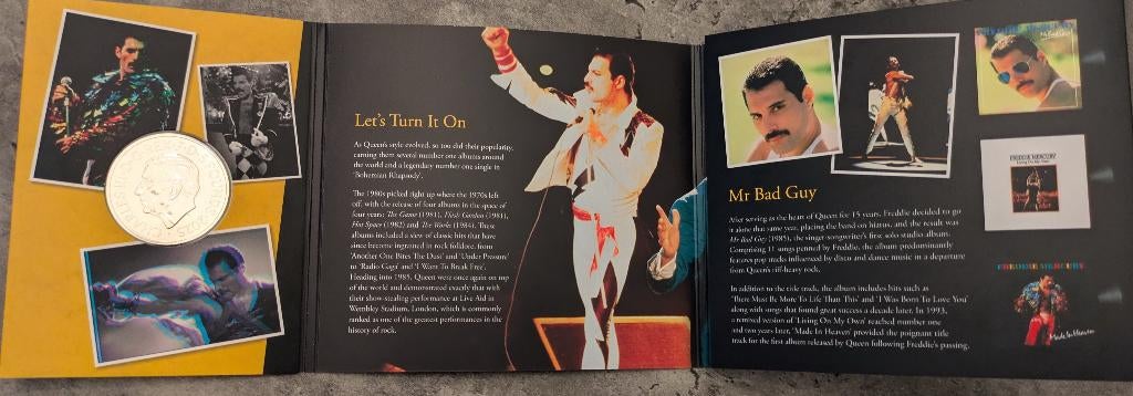 QUEEN Freddie Mercury 2025 UK Coin  memorabilia sealed, Ophalen of Verzenden, Munten