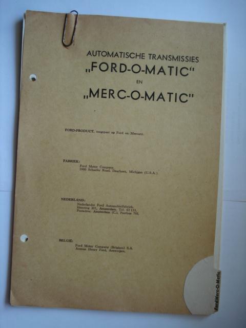 Ford/Mercury Ford-o-matic/Merc-o-matic Instructieboekje voor, Verzenden