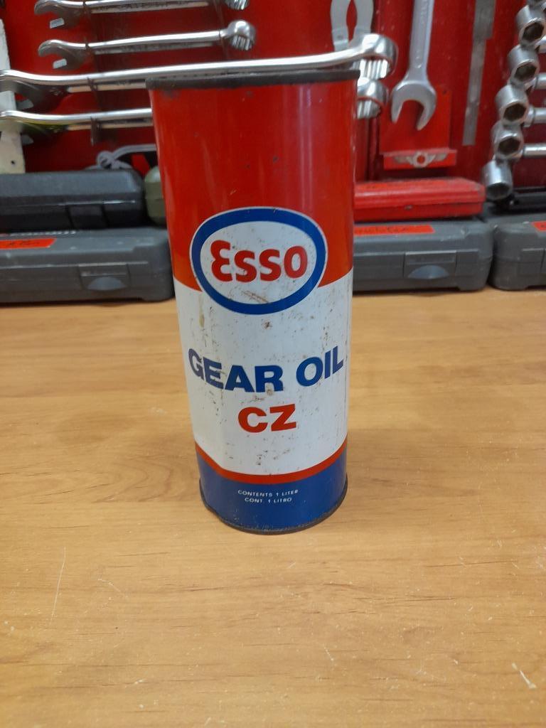 ancien bidon huile plein esso gear oil cz, Collections, Marques & Objets publicitaires, Envoi, Utilisé, Autres types