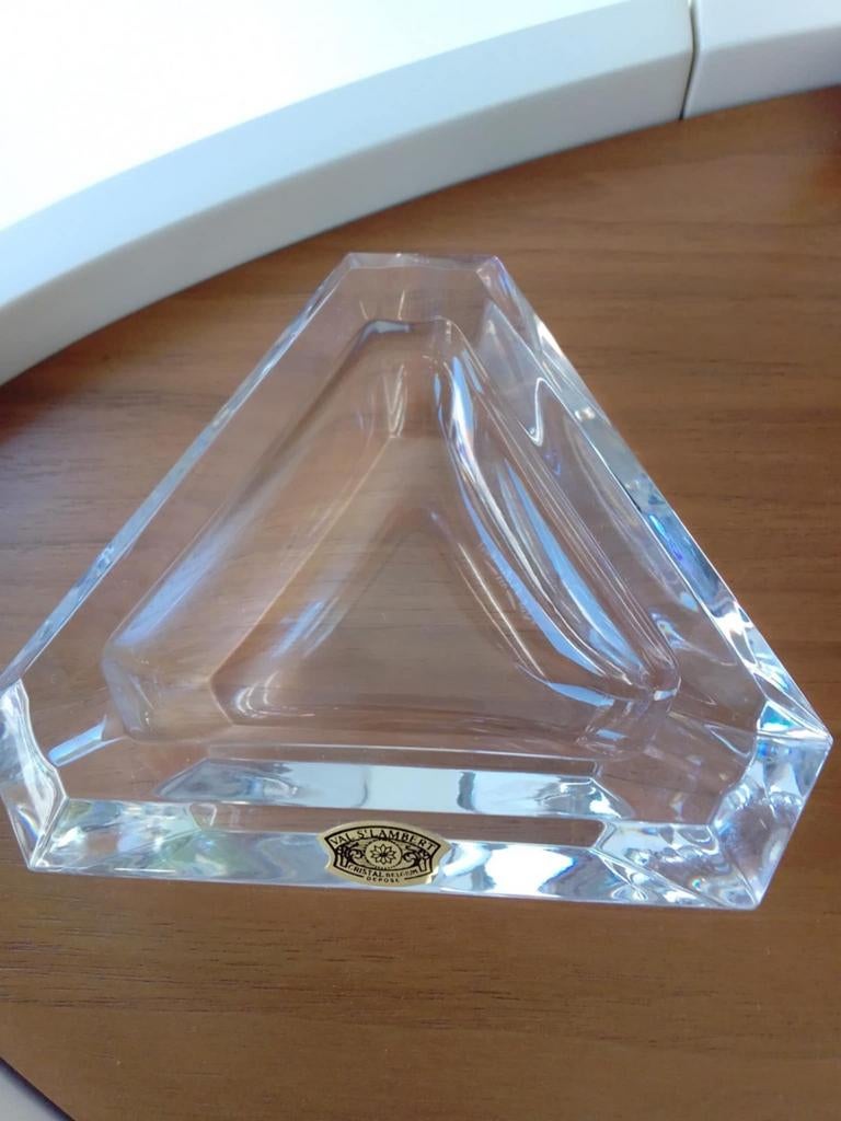 Asbak Val Saint Lambert (gesigneerd) in originele doos, Antiek en Kunst, Ophalen