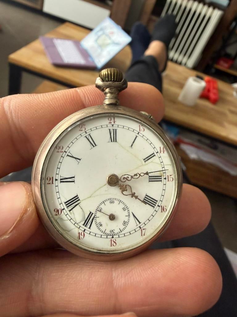 ️ Montre de poche ancienne en argent 800 – Fonctionnelle, Bijoux, Sacs & Beauté, Enlèvement, Argent, Montre de poche