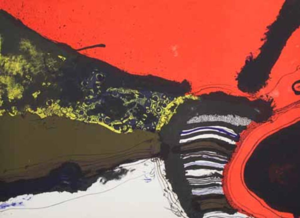 Abstracte litho van Josep GUINOVART (Spanje), Antiek en Kunst, Ophalen of Verzenden