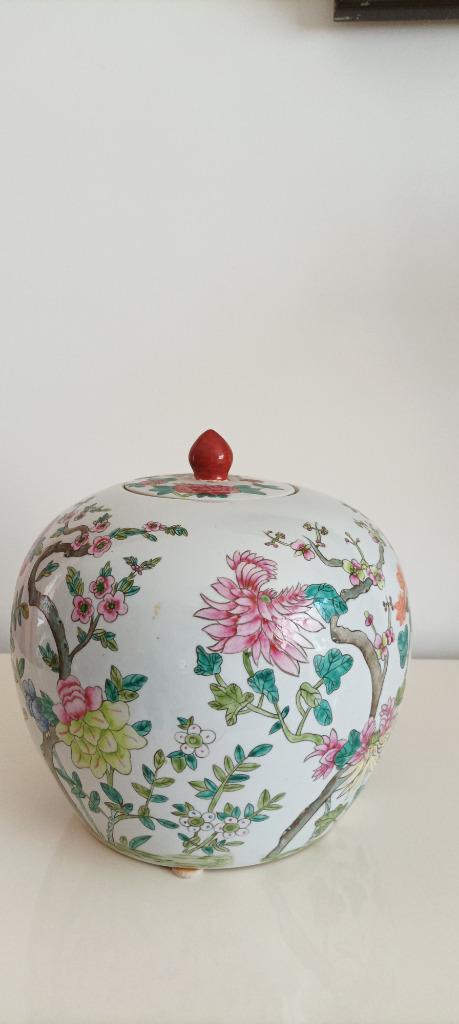 ancienne bonbonnière en porcelaine, motif floral, Antiquités & Art, Enlèvement