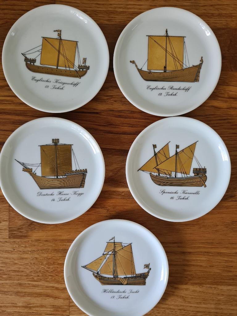 Set 5 Onderleggers in Fürstenberg-porselein, Antiquités & Art, Antiquités | Services (vaisselle) pièces, Enlèvement ou Envoi