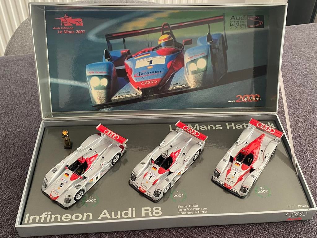 Audi Hattrick Le Mans Winnaar 2000-2001-2022 - 1 van 2002, Ophalen of Verzenden, Nieuw, MiniChamps
