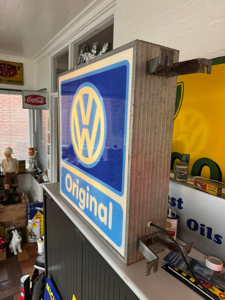 Caisson lumineux publicitaire VW Volkswagen, Enlèvement, Utilisé, Table lumineuse ou lampe (néon)