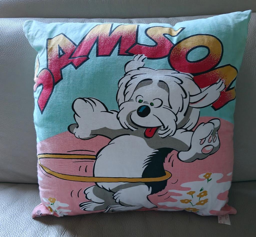 Vintage sierkussen Samson en Gert BRT 1990 Studio 100, Ophalen of Verzenden, Gebruikt