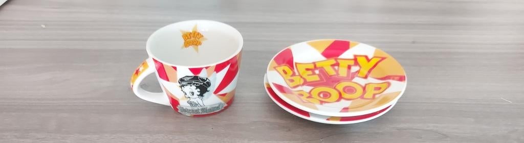 2 tasses et 2 assiettes Betty Boop, Enlèvement, Comme neuf