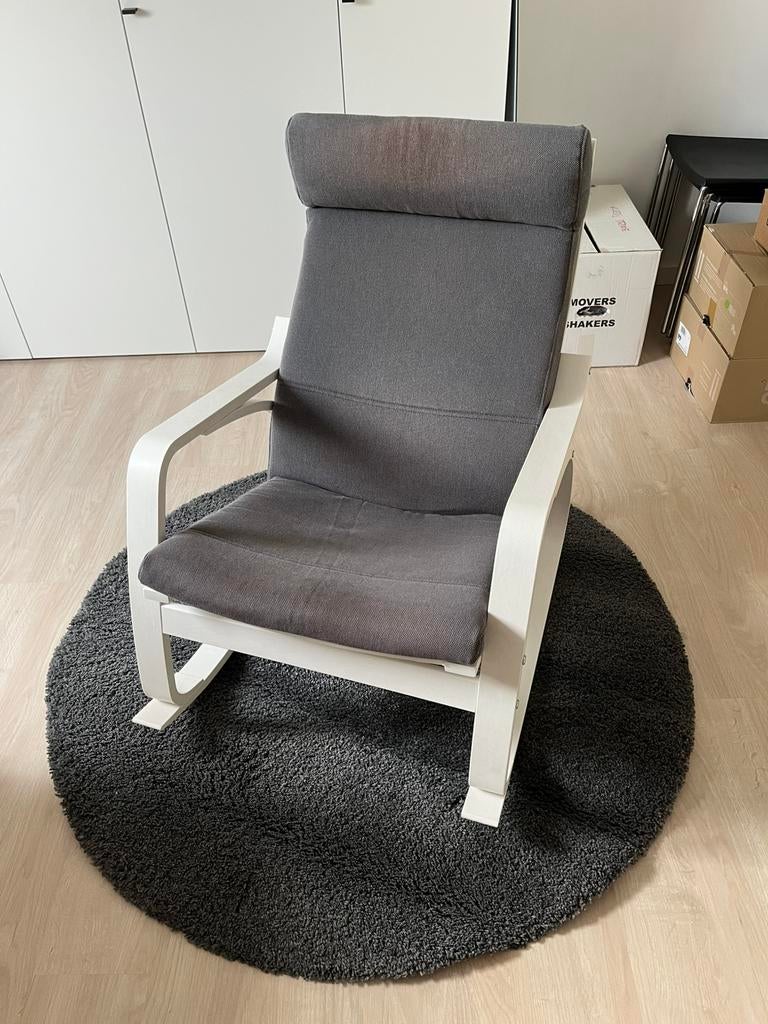 Schommelstoel wit inclusief mat, Maison & Meubles, Fauteuils, Comme neuf, Enlèvement