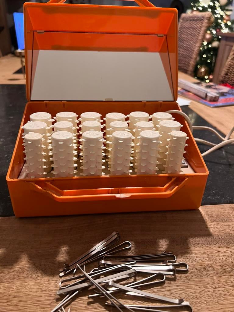 Vintage krulspeldenset van Excellence, oranje *Zeldzaam, wer, Ophalen of Verzenden