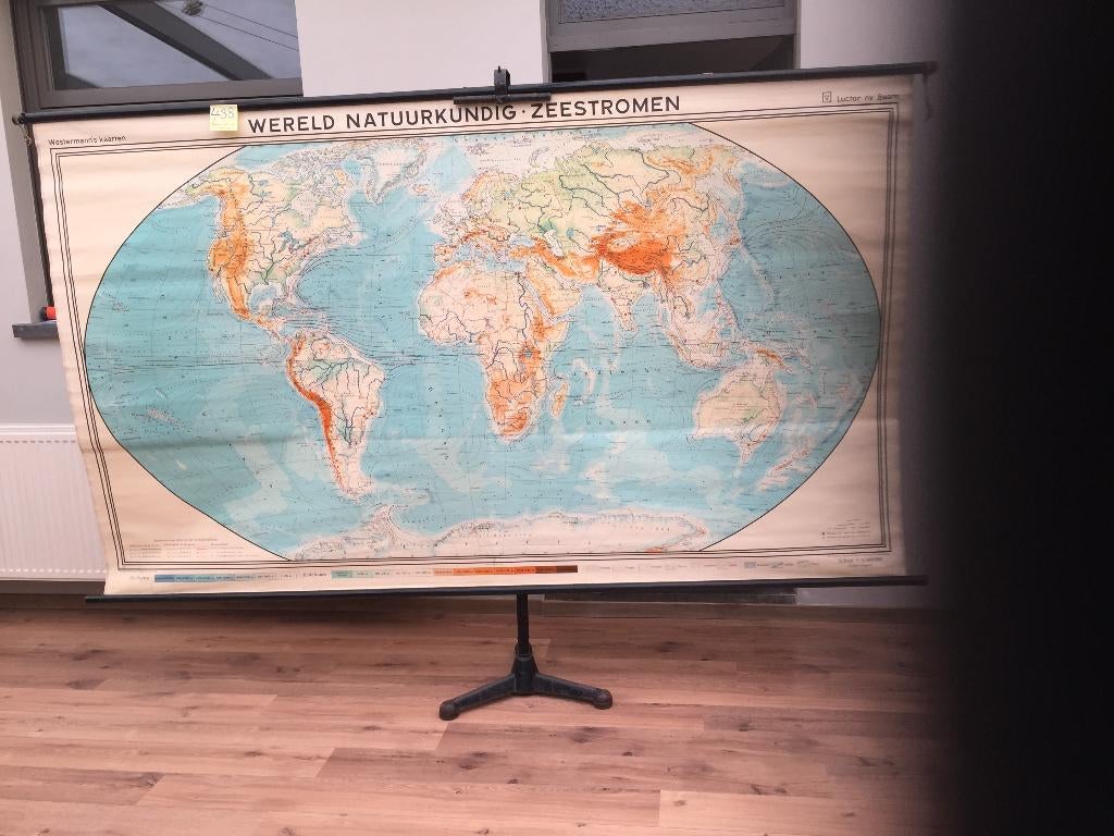 Carte scolaire rétro n 488 : Carte du monde, Enlèvement ou Envoi, Utilisé