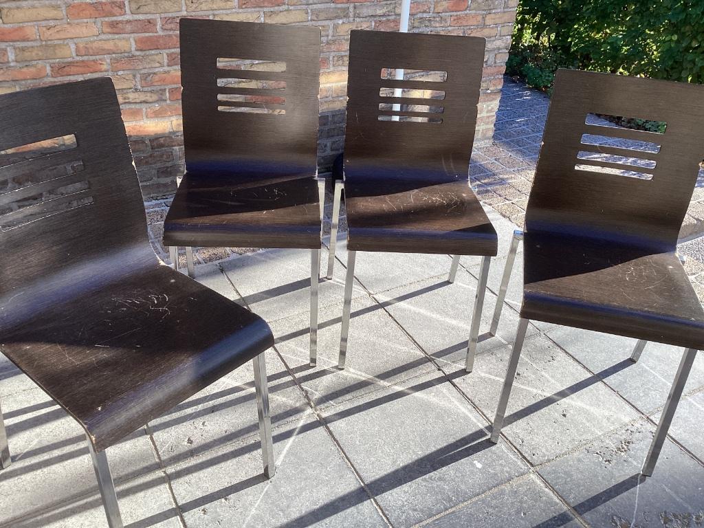 Set van 4 design stoelen KUADRA PEDRALI stapelbaar, Maison & Meubles, Chaises, Design, Enlèvement, Utilisé, Bois