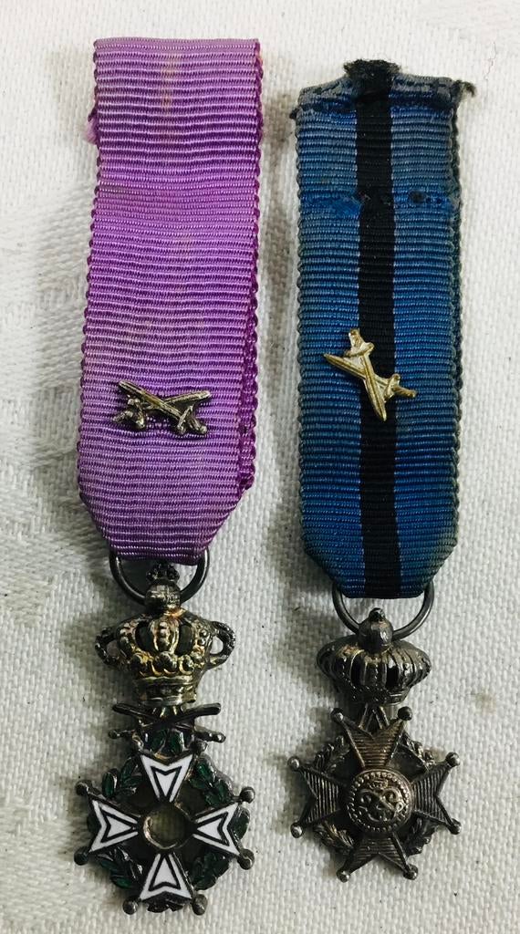 2 petites médailles militaire belges l'Ordre Léopold I et II, Enlèvement ou Envoi, Autres matériaux