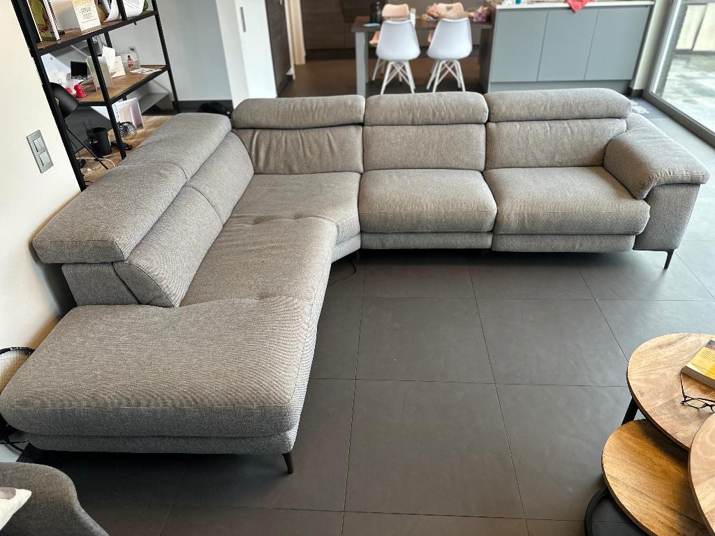 ️ Hoekzetel met elektrische relax | lichtgrijs | topstaat, Ophalen, Gebruikt, Stof, Modern