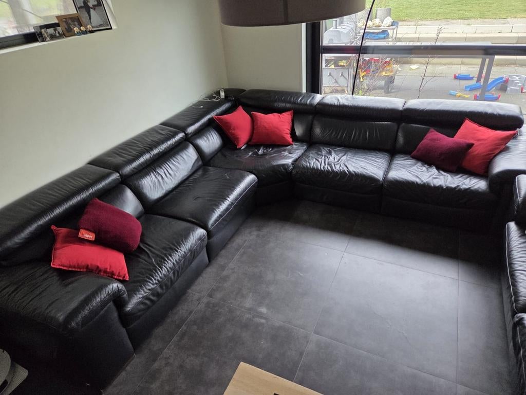 Natuzzi Editions Hoeksalon + 3-zit en poef, Huis en Inrichting, Ophalen