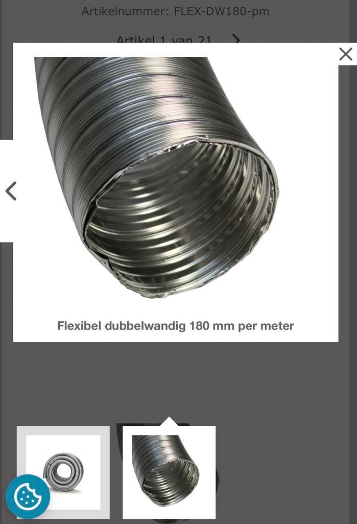 14m flexibele dubbelwandige kachelbuis 180mm, Doe-het-zelf en Bouw, Buizen en Afvoer, Ophalen, Nieuw, 6 meter of meer, 80 mm of meer