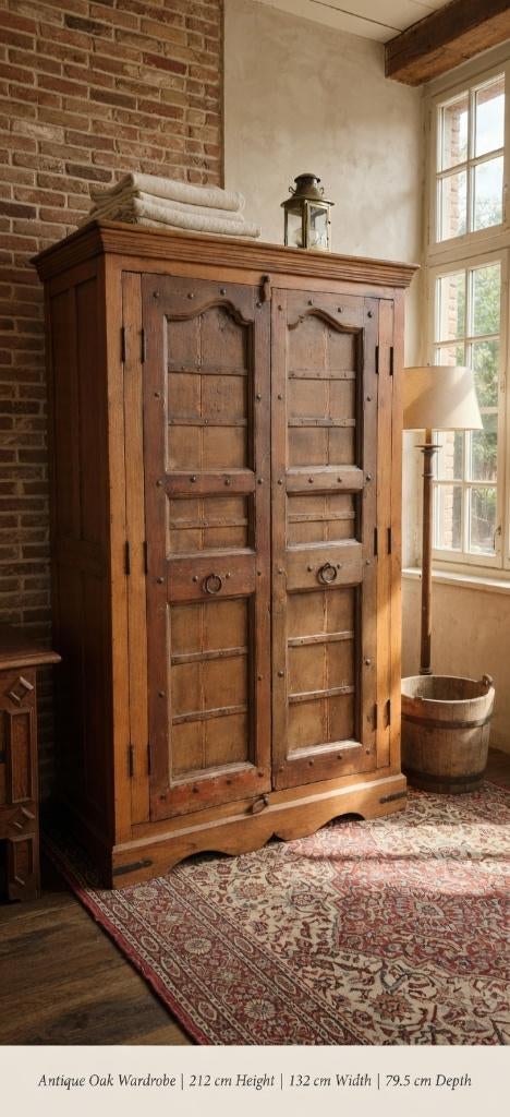 Koloniale India kledingkast kast, Huis en Inrichting, Met deur(en), 100 tot 150 cm, 200 cm of meer, 75 cm of meer