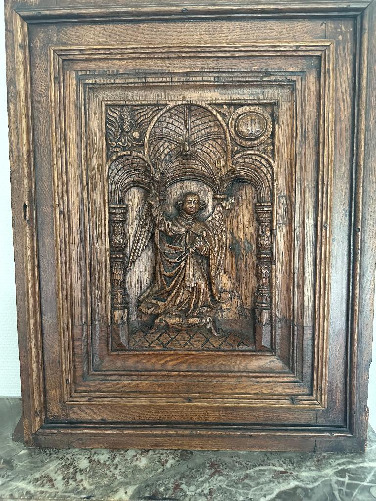 Eiken deurpaneel 16de eeuw, Antiek en Kunst, Antiek | Religieuze voorwerpen, Ophalen