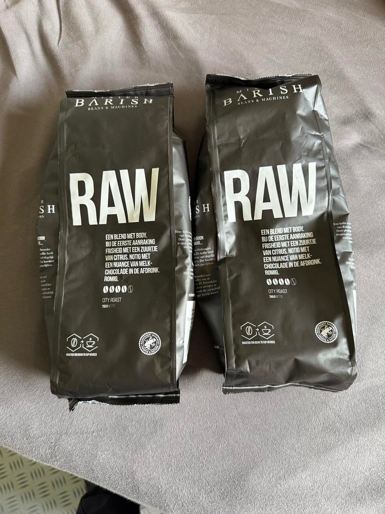 2 zakken kwaliteits koffie RAW 750 gram, Diversen, Ophalen of Verzenden