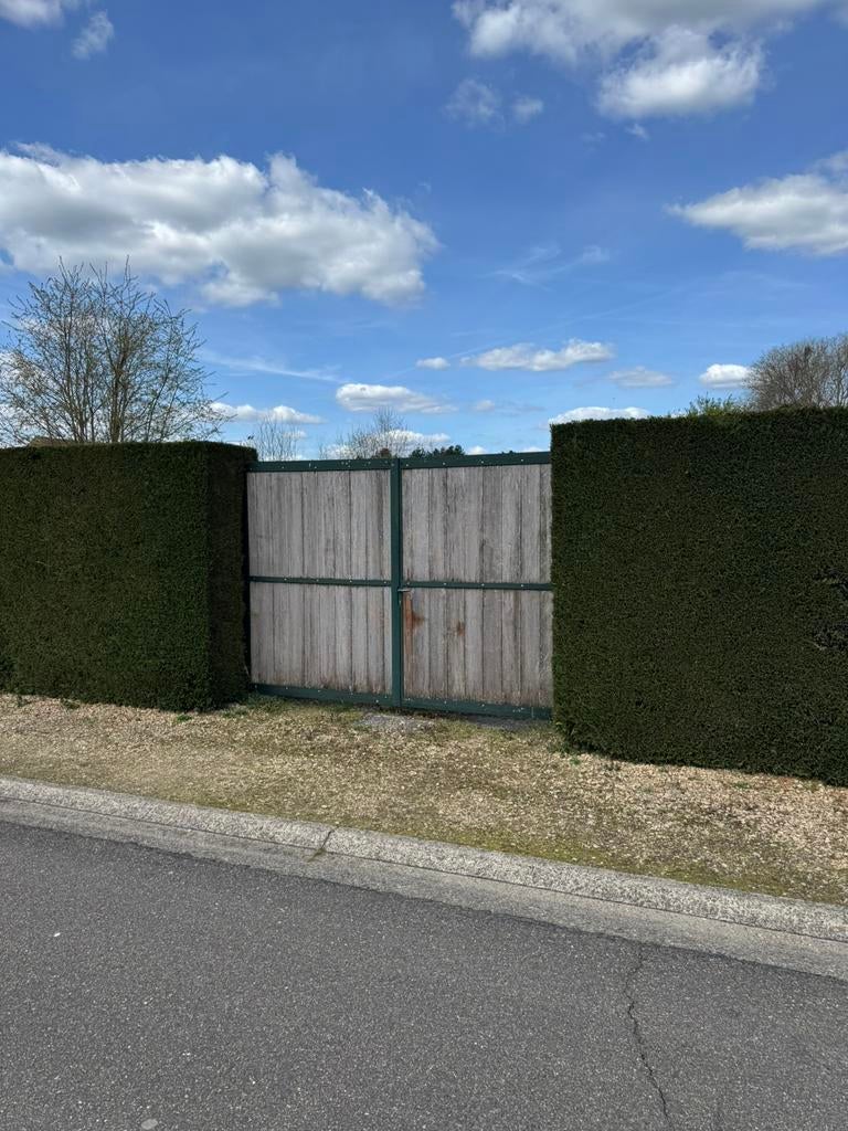Porte de jardin double 2 x 2,70 m galvanisée et thermolaquée, 200 cm ou plus, Portail battant, Acier, Utilisé
