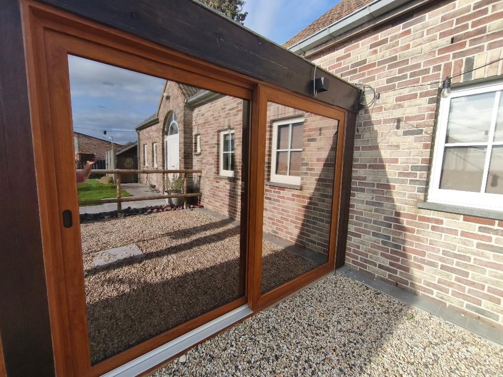 Baie vitrée coulissante, Bricolage & Construction, Châssis & Portes coulissantes, Aluminium, Comme neuf, Baie vitrée coulissante