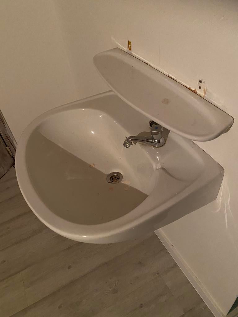Lavabo met legplank in keramiek, Ophalen, Gebruikt, 50 tot 100 cm, Minder dan 100 cm