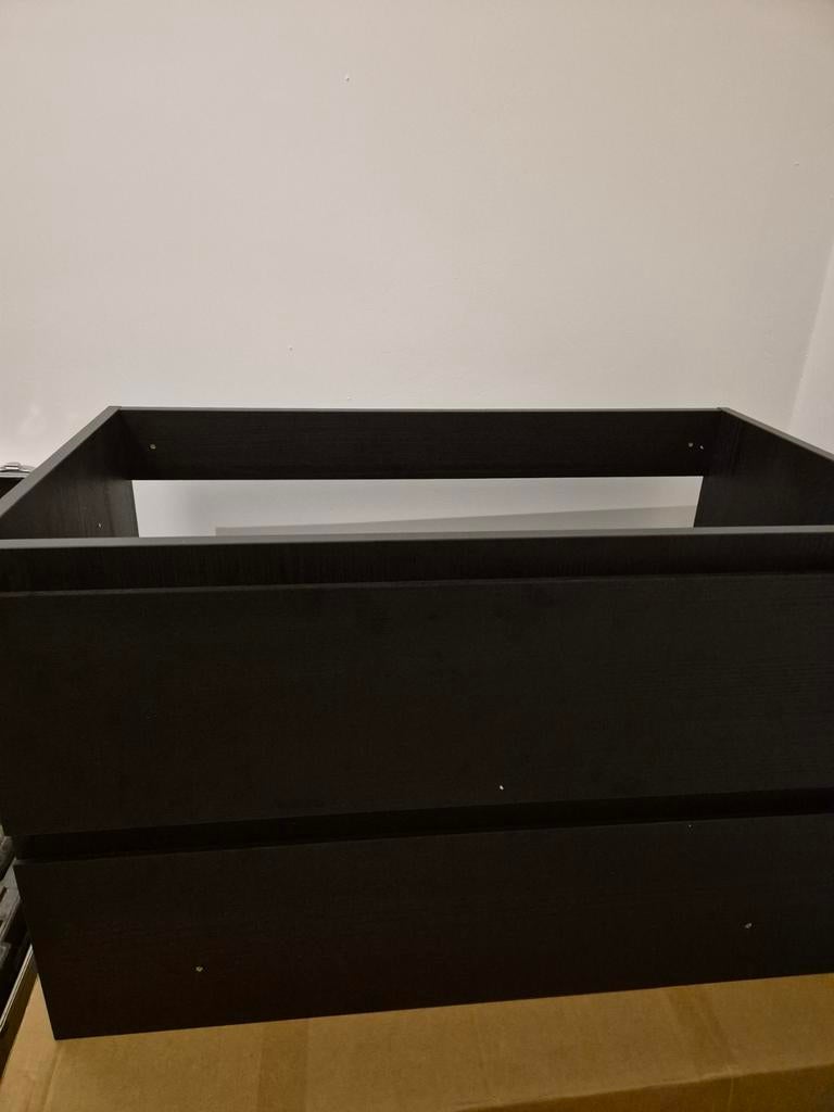 Badmeubel zwarte eik met witte lavabo, Huis en Inrichting, Badkamer | Badkamermeubels, Ophalen