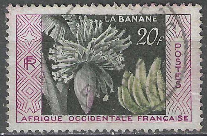 Frans-Occidentaal-Afrika 1958 - Yvert 67 - Bananenteelt (ST), Postzegels en Munten, Postzegels | Afrika, Verzenden, Gestempeld