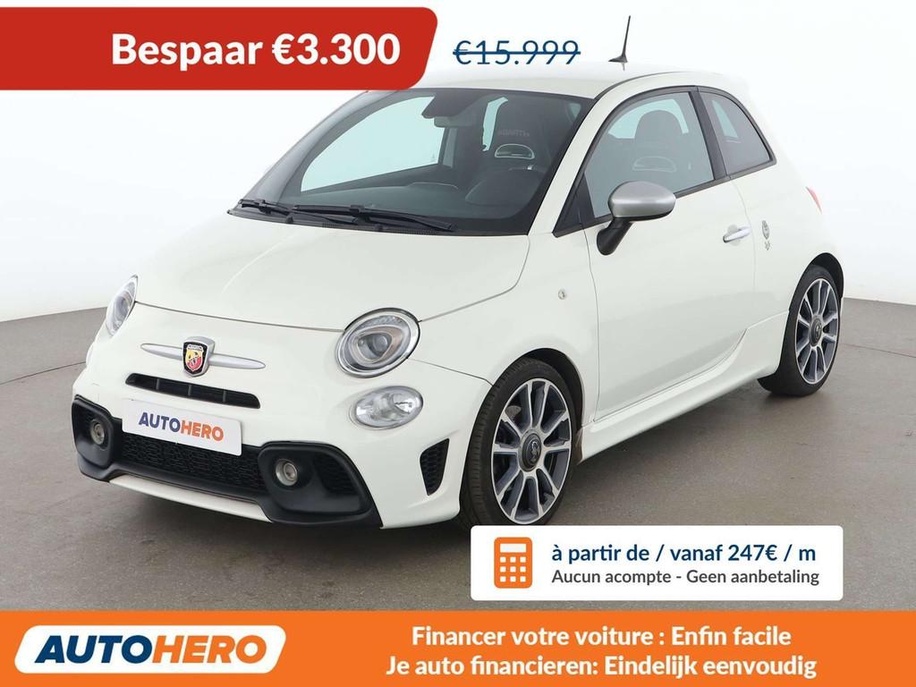 Abarth 595 1.4 Turbo Turismo (bj 2019), Auto's, Abarth, 4 zetels, Gebruikt, Wit, Leder