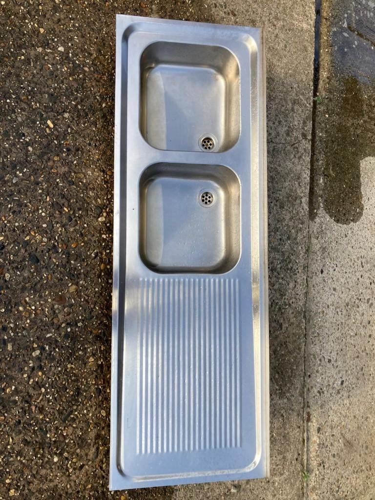 Inox spoelbakken, Ophalen, Gebruikt, Inox, Wastafel