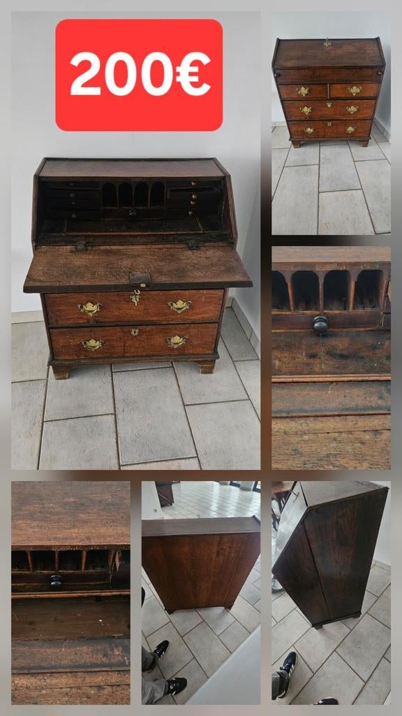 Antieke secretaire Georgian stijl, Antiek en Kunst, Ophalen