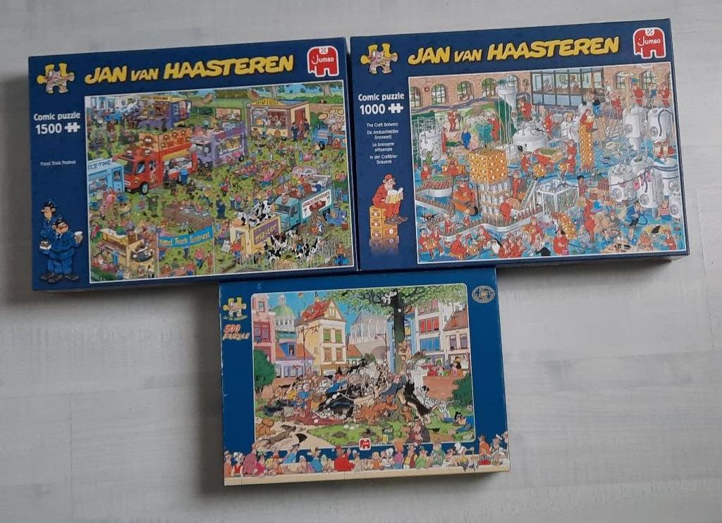 20-tal  puzzels JvH, That's life, Jumbo , .........., Ophalen, 500 t/m 1500 stukjes, Zo goed als nieuw, Legpuzzel