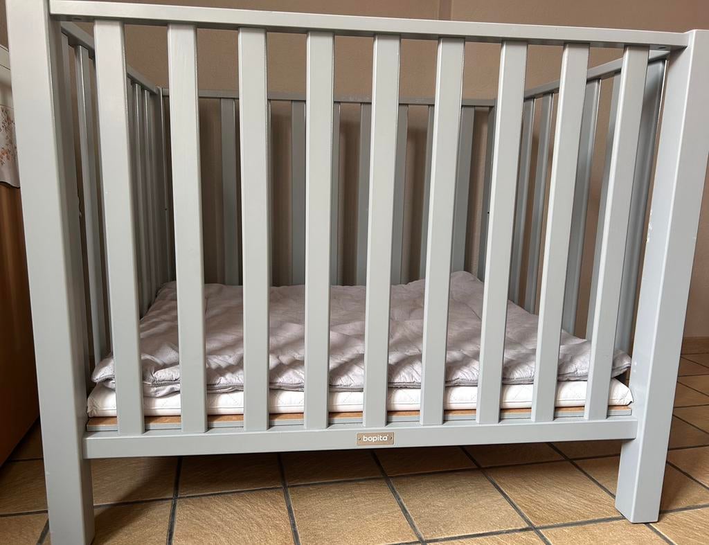 Bopita park, houten licht grijs, Kinderen en Baby's, Ophalen, Gebruikt, Rechthoekig, In hoogte verstelbaar