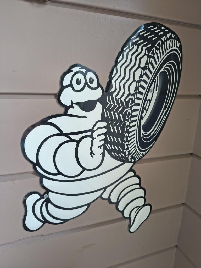 Plaque publicitaire en métal Michelin Bibendum, Enlèvement ou Envoi, Comme neuf, Panneau publicitaire