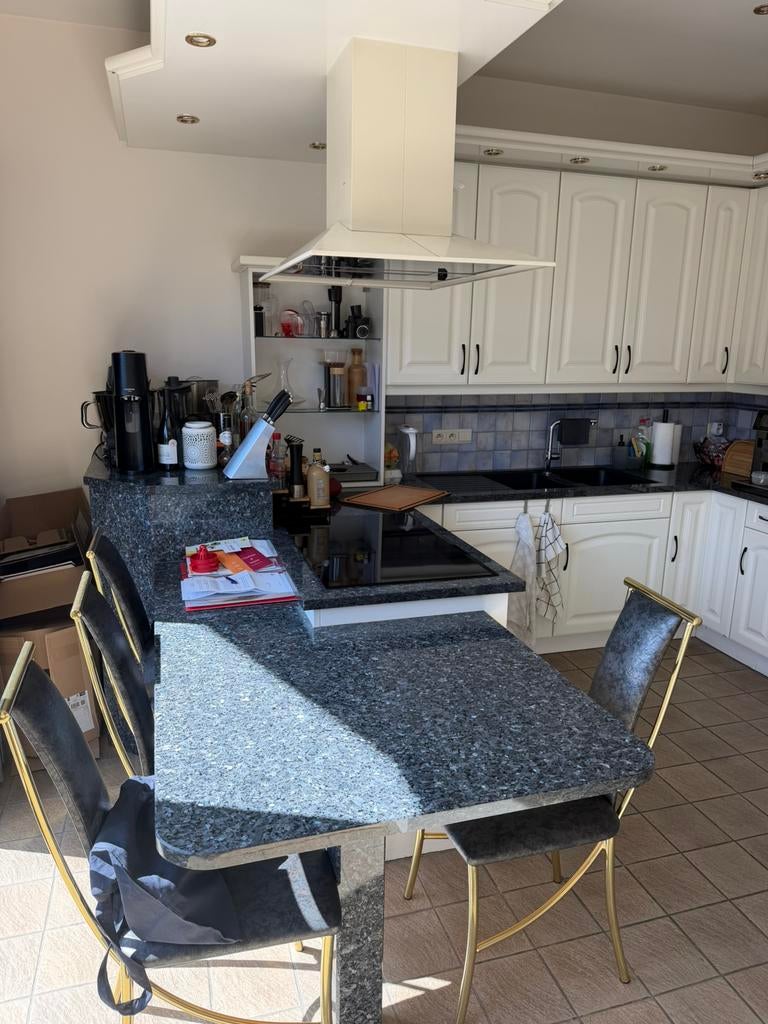 Cuisine équipée plaquage en chêne, Maison & Meubles, Cuisine | Cuisines complètes, Granit ou Pierre, Enlèvement, Utilisé, Blanc