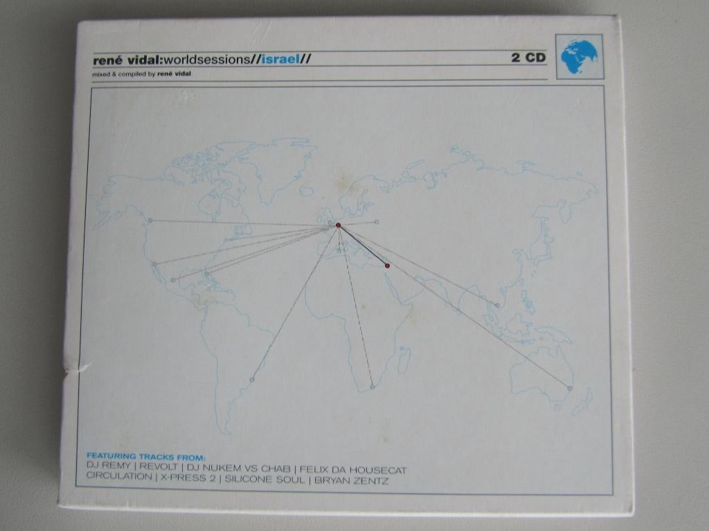 2CD RENE VIDAL "WORLDSESSIONS ISRAEL" (22 techno tracks), Cd's en Dvd's, Cd's | Dance en House, Ophalen of Verzenden, Gebruikt