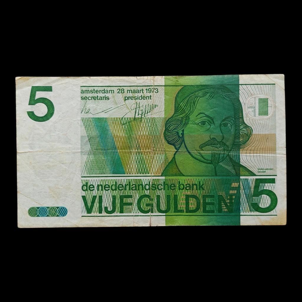Bankbiljet / Nederland / 5 Gulden / 1973, Postzegels en Munten, Ophalen of Verzenden, 5 gulden, Los biljet