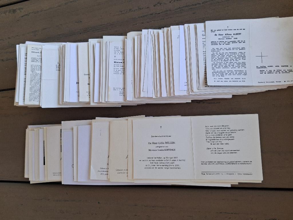 Rouw-Bidprentjes WELLEN, Verzamelen, Ophalen of Verzenden, Bidprentje