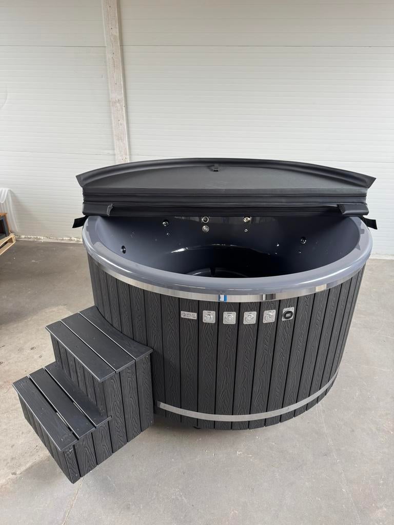 Hot tub 4–5 pers. met externe kachel, hydro & bubbels, Jardin & Terrasse, Bains à remous et Spas, Neuf, Fixé, Enlèvement ou Envoi