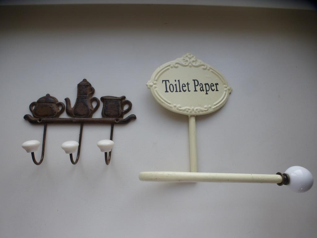 PORTE-PAPIER TOILETTE ET PORTE-ESSUIE-TOUT  STYLE CAMPAGNARD, Maison & Meubles, Enlèvement ou Envoi, Comme neuf