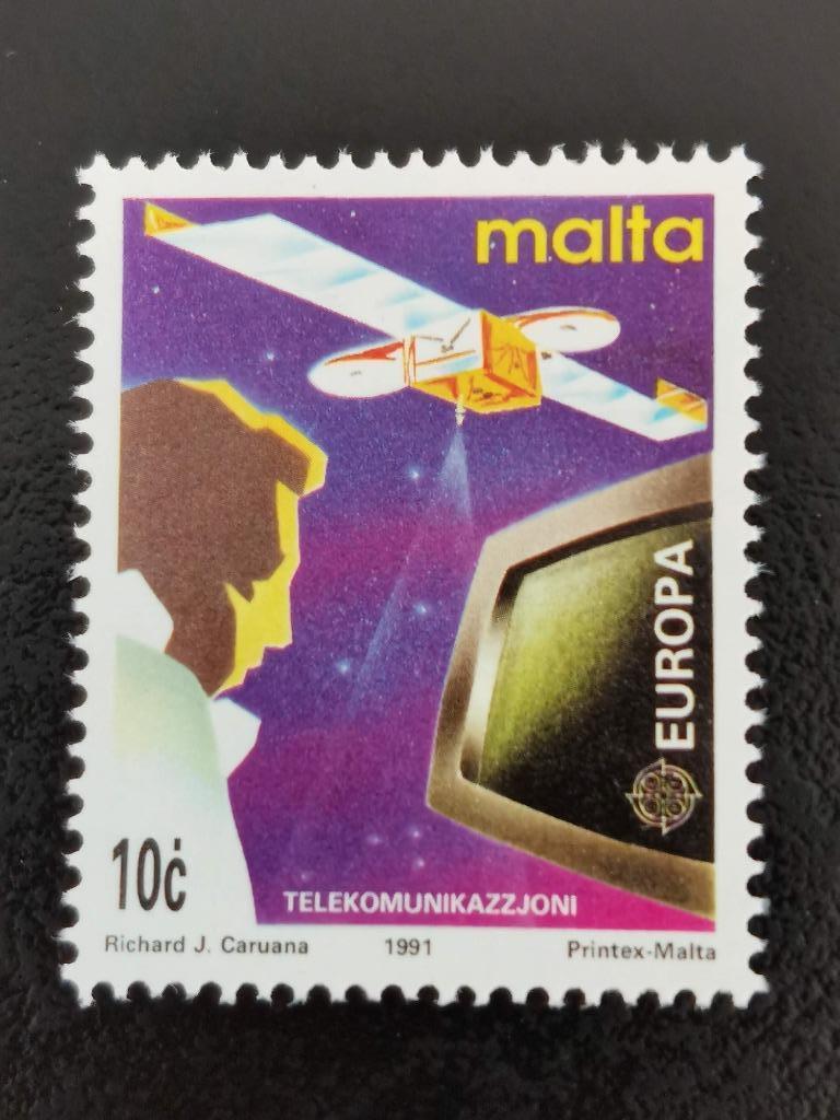 Malte 1991 - Europe CEPT - voyages dans l'espace - satellite, Enlèvement ou Envoi, Malte, Non oblitéré