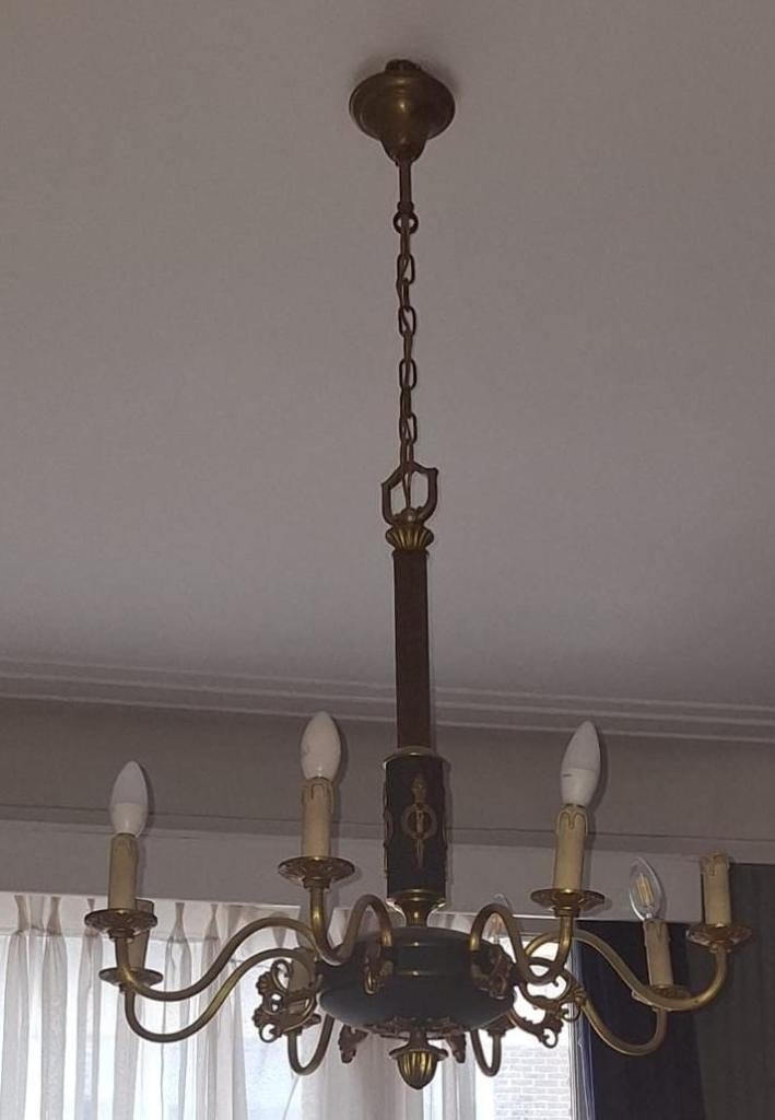 Belle lampe suspendue/plafonnier vintage — classique, Enlèvement, Comme neuf, Métal, Art Deco