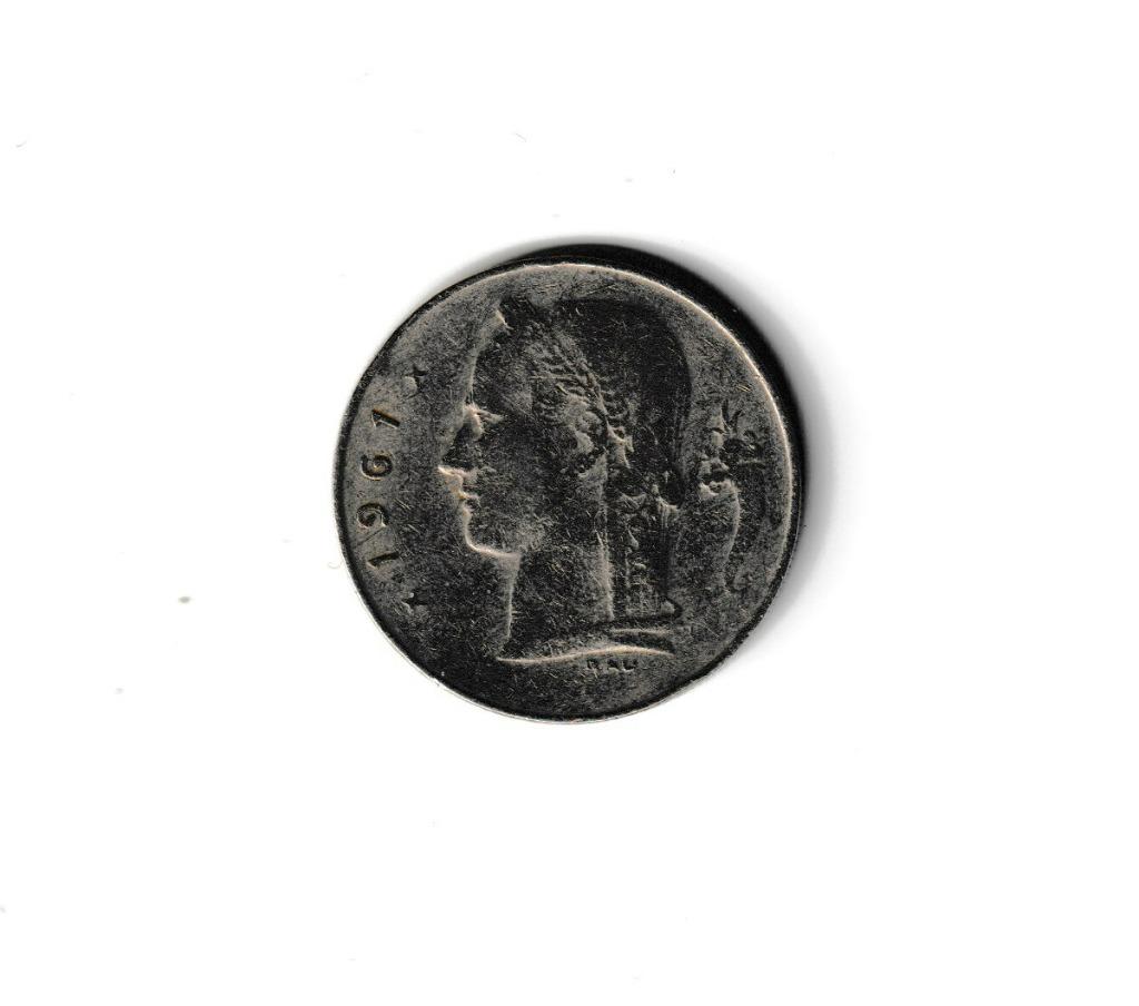 BELGIE BELGIUM BAUDOUIN 1 FRANK 1961 NL, Postzegels en Munten, Ophalen of Verzenden, Metaal, Losse munt