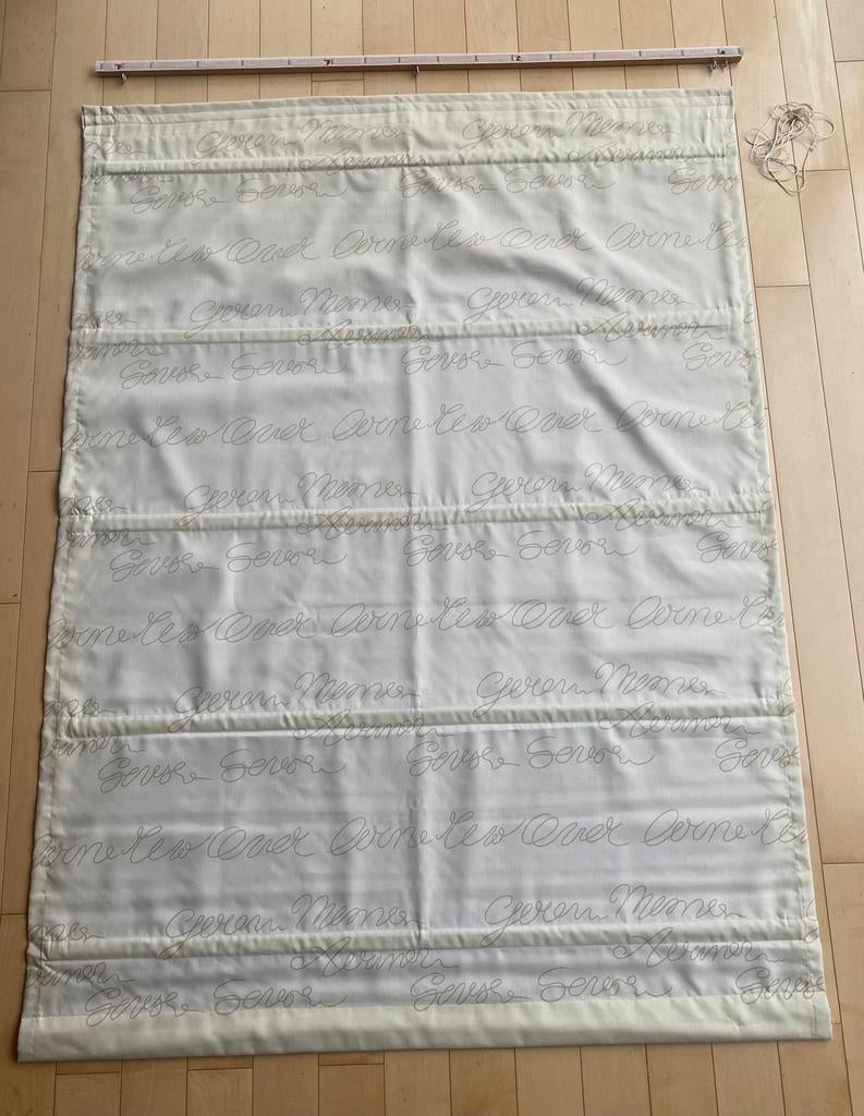 Dubbel gestoffeerd gordijn mét bevestigingsrail., Ophalen of Verzenden, Gebruikt