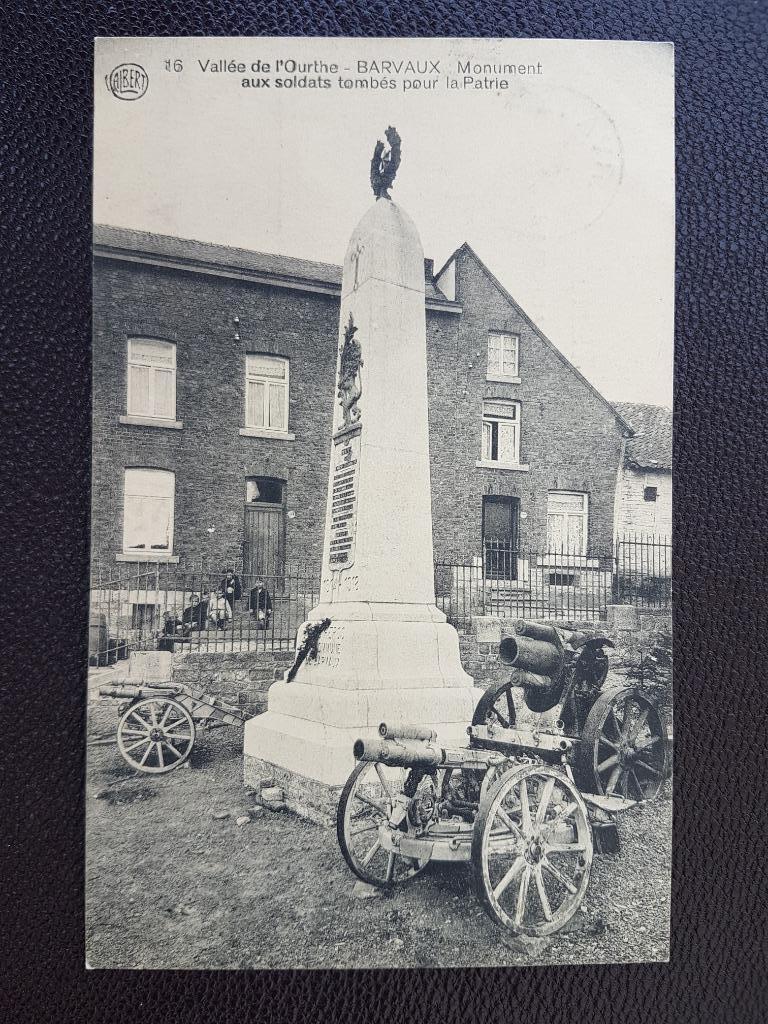 Carte postale Barvaux Cannon Monument Guerre Soldat Patrie, Collections, Enlèvement ou Envoi, 1920 à 1940, Affranchie, Luxembourg