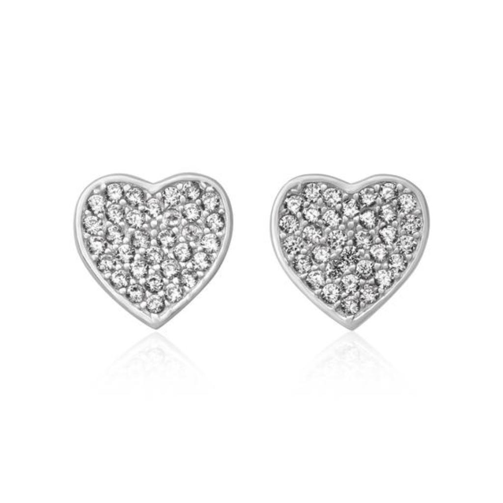 Boucles d'oreilles en forme de cœur en argent sterling 925 a, Enlèvement ou Envoi, Avec pierre précieuse, Argent, Argent